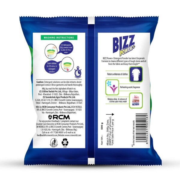 Bizz power plus washing Powder(500g) - Image 6