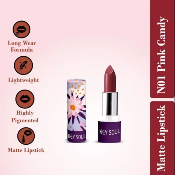 Key Soul Matte Lipstick N01 Pink Candy - Image 3